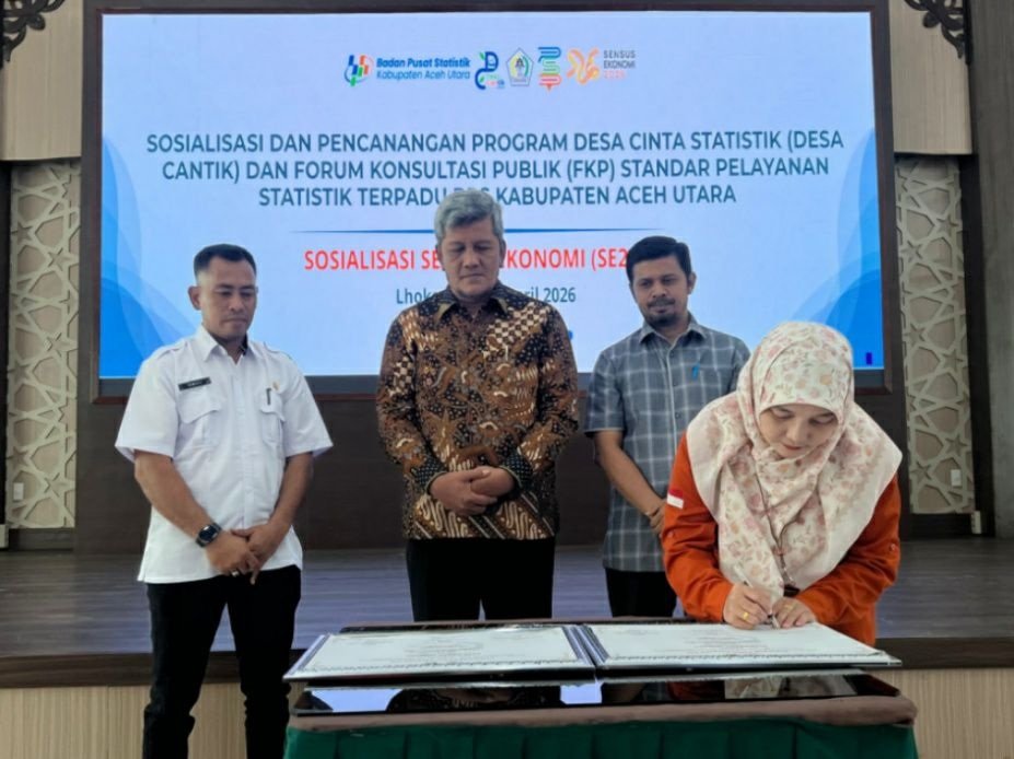 BPS Aceh Utara Resmikan Program Desa Cantik Gampong Dayah Teungku di Lhoksukon