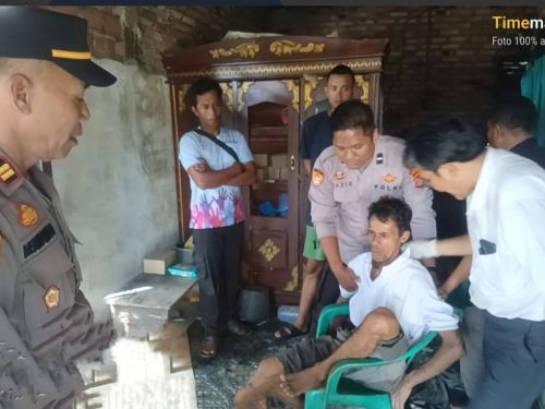 Polsek Kotabumi Utara Tangani ODGJ Mengamuk di Banjar Wanggi
