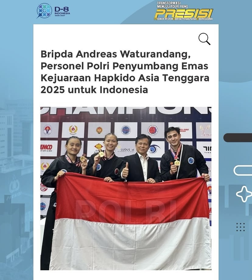 Bripda Andreas Waturandang Raih Emas Hapkido di Yogyakarta 2025
