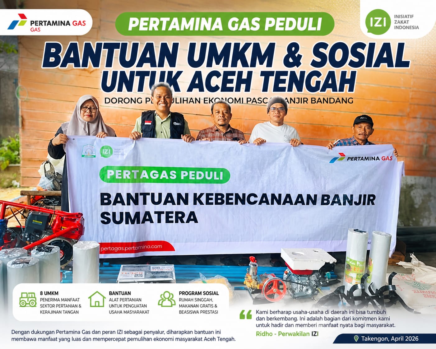 Pertamina GAS Bantu 8 UMKM Aceh Tengah Melalui Program IZI