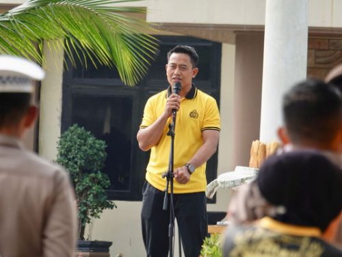 Polres Lampung Tengah Gelar Korve Bersama Ciptakan Lingkungan Kerja Sehat