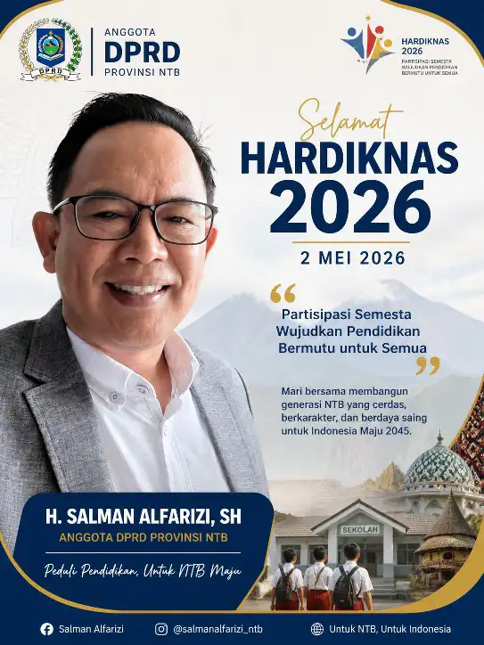 Anggota DPRD NTB Salman Alfarizi Ucapkan Selamat Hardiknas 2026