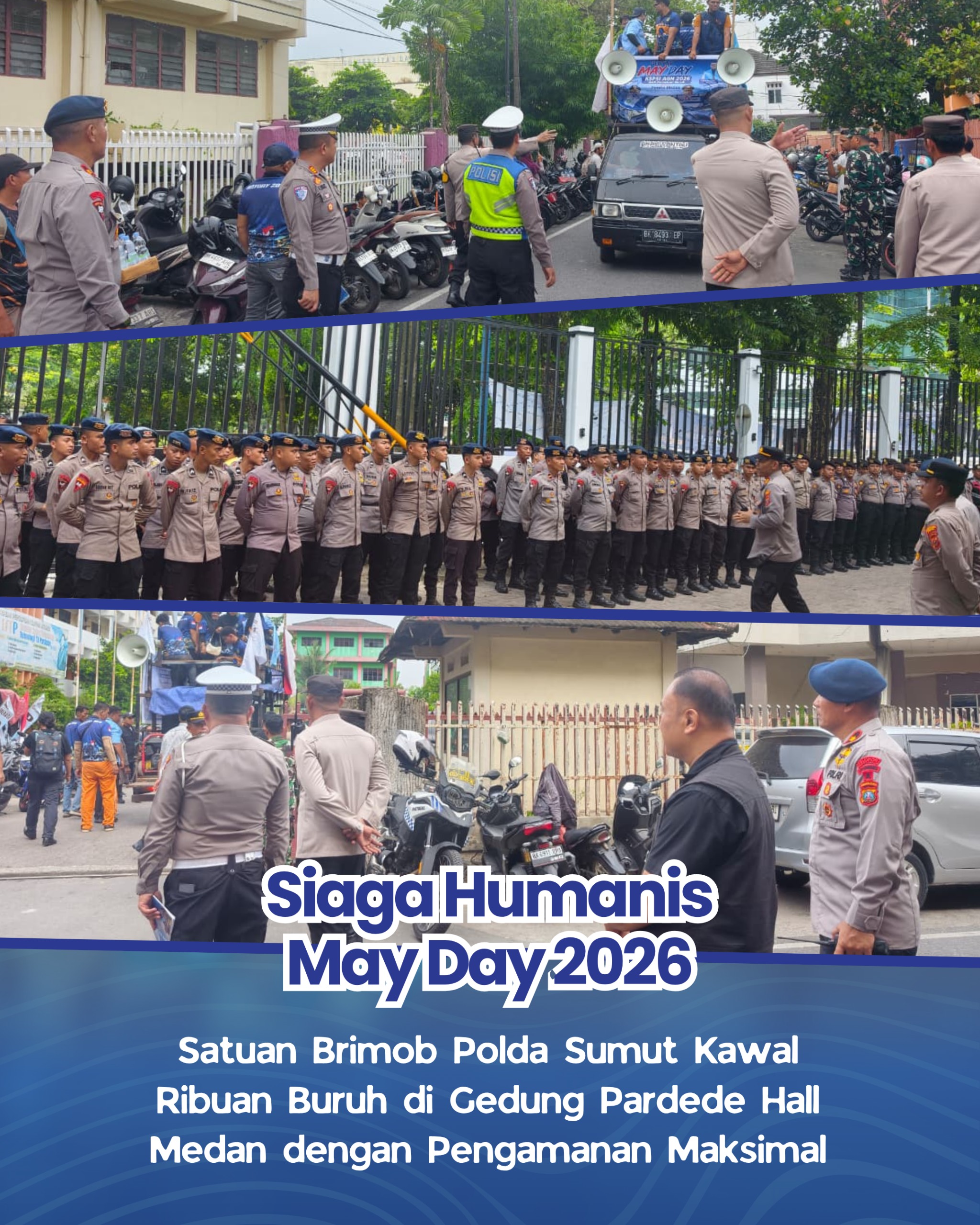 Brimob Polda Sumut Amankan 1.200 Buruh May Day 2026 di Medan
