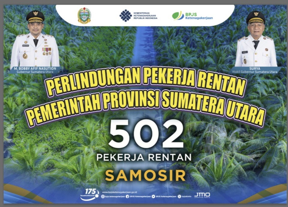Samosir Terima 502 BPJS Ketenagakerjaan Gratis untuk Pekerja Rentan