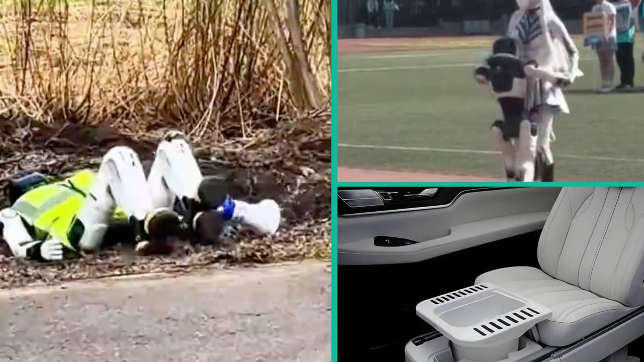 Robot Mengzi di Jilin China Patroli Taman Pakai Peringatan Pestisida
