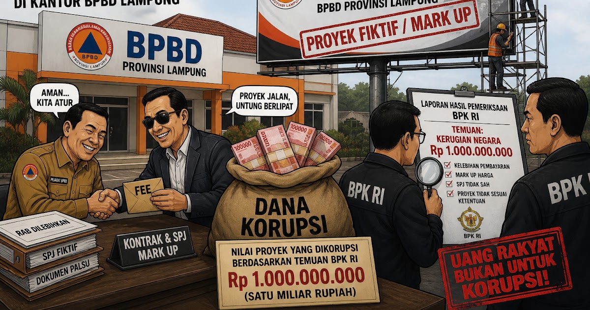 BPK Temukan Selisih Bayar Rp1 Miliar pada Sewa Billboard BPBD Lampung