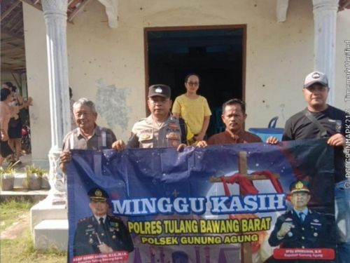 Polsek Gunung Agung Amankan Ibadah Minggu Kasih di GKMI Tubaba