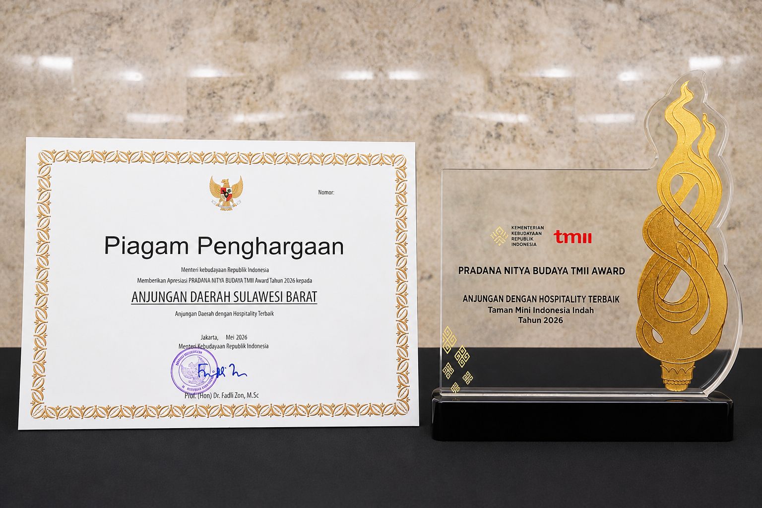 Anjungan Sulbar Raih Penghargaan Hospitality Terbaik di TMII Jakarta