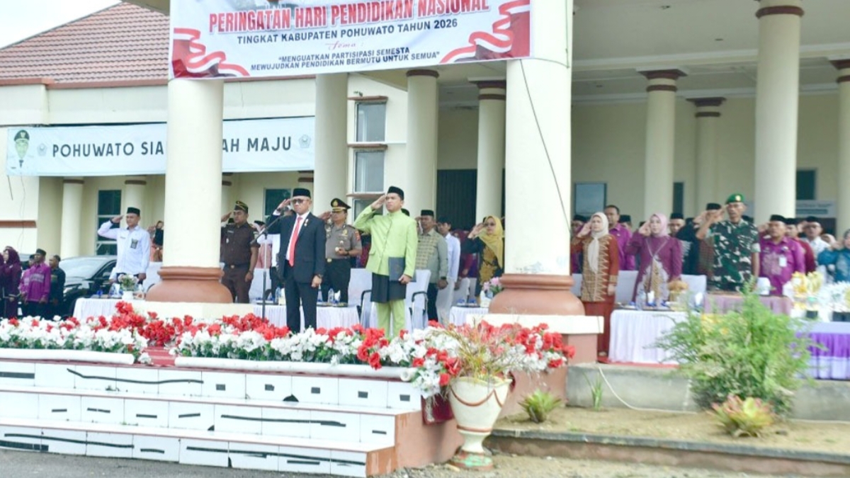 Wabup Pohuwato Iwan Adam Pimpin Hardiknas 2026, Tekankan Mutu Pendidikan