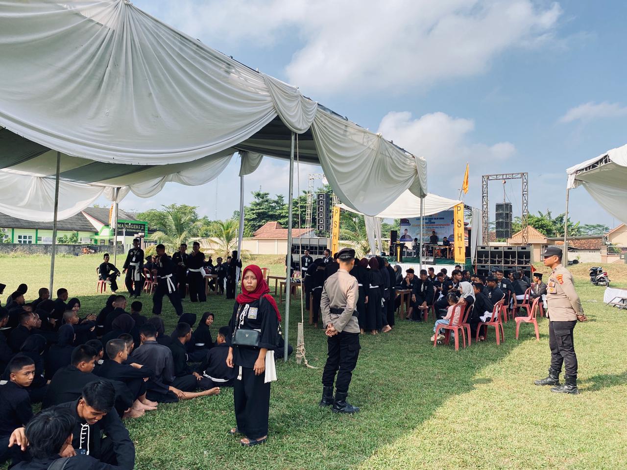 Polres Tubaba Kawal Ujian Kenaikan Sabuk Putih Calon Warga PSHT