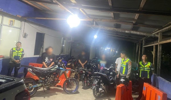 Polisi Sekadau Sita 12 Motor Knalpot Brong yang Resahkan Warga