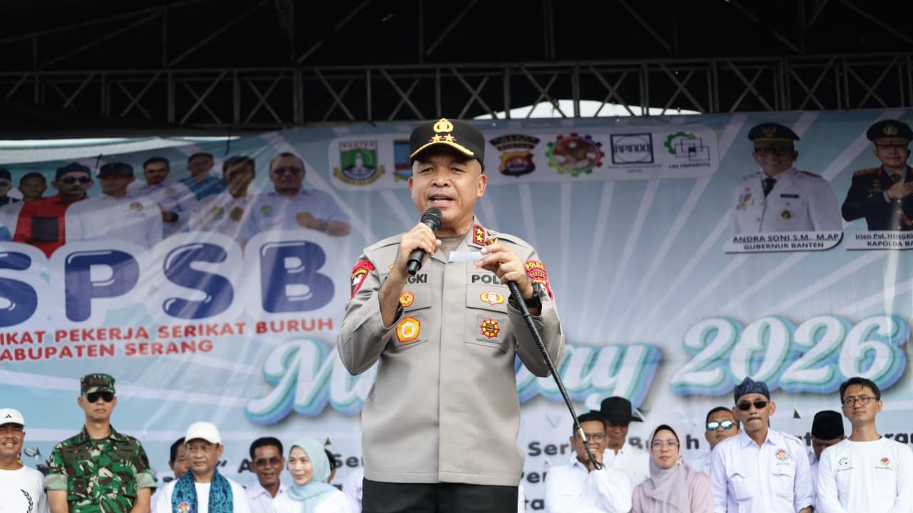 Kapolda Banten Perkuat Sinergi Buruh dan Pemerintah pada May Day Serang