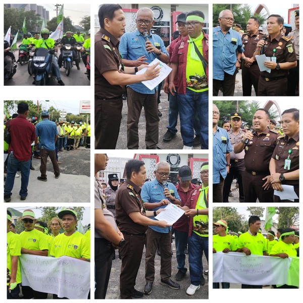 Kejari Dumai Didemo Ratusan Buruh Pelindo Terkait Kasus Notaris J