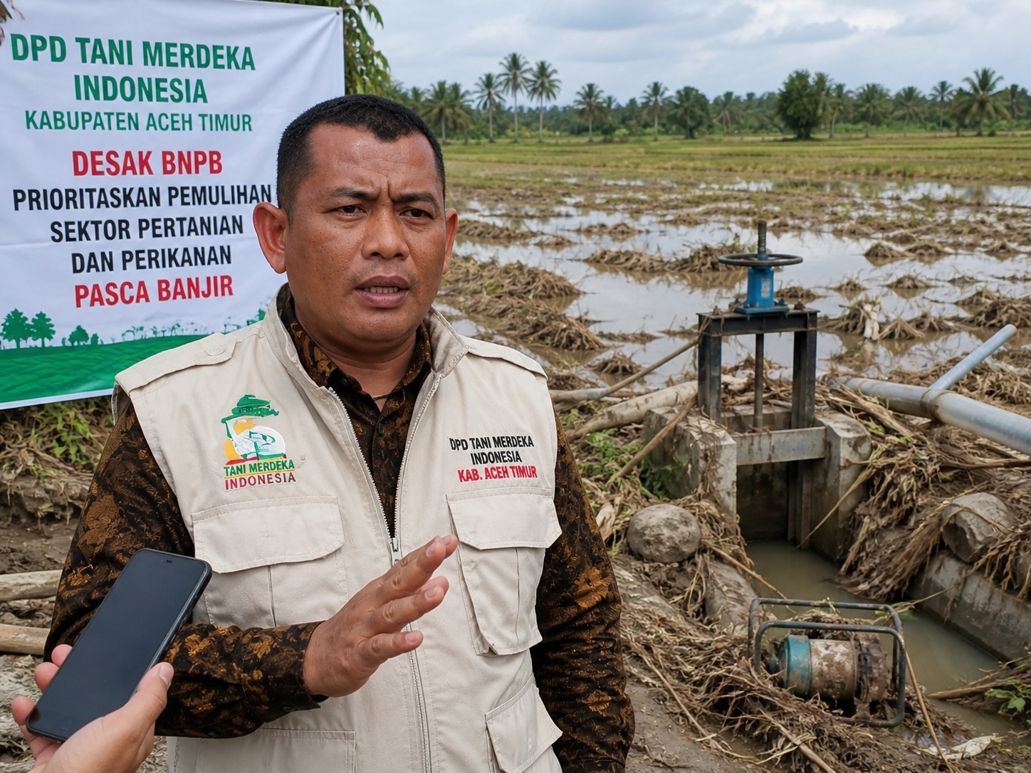 Tani Merdeka Aceh Timur Minta BNPB Pulihkan Ekonomi Petani dan Nelayan