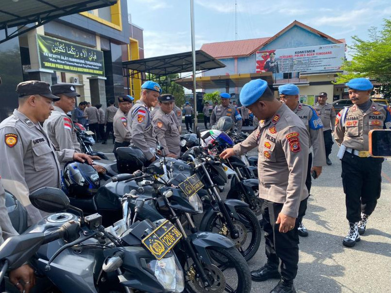 Propam Polres Aceh Tenggara Periksa Senjata Api dan Kendaraan Dinas Polsek