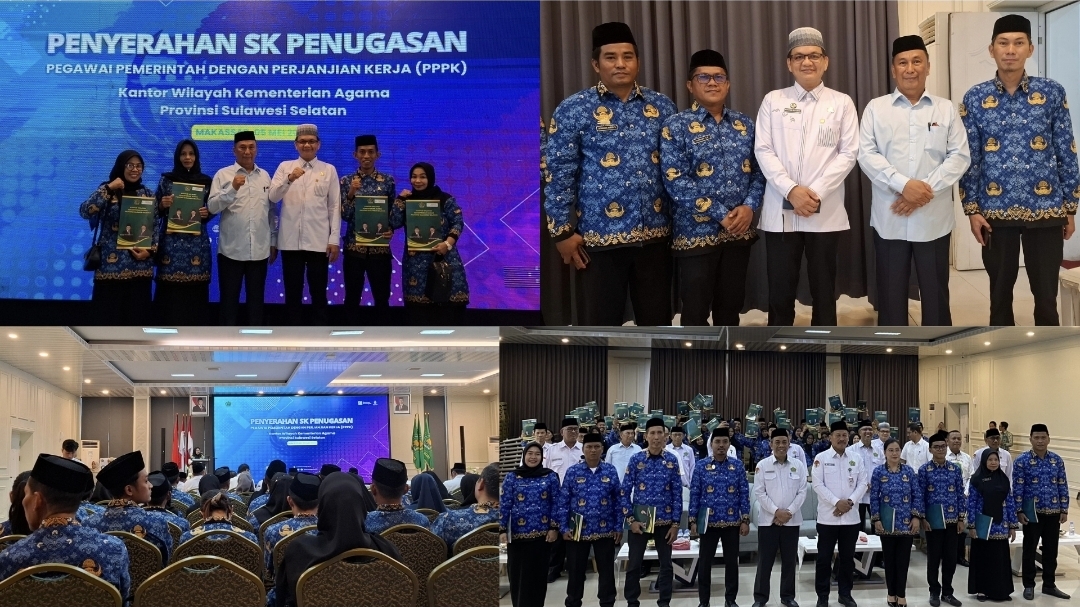 Kemenag Sulsel Serahkan SK Penugasan PPPK, Tiga ASN Pinrang Pulang Kampung