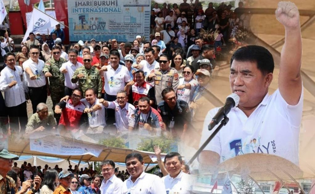 Hari Buruh di Manado, Gubernur Yulius Selvanus Perkuat Sinergi Industri-Pekerja