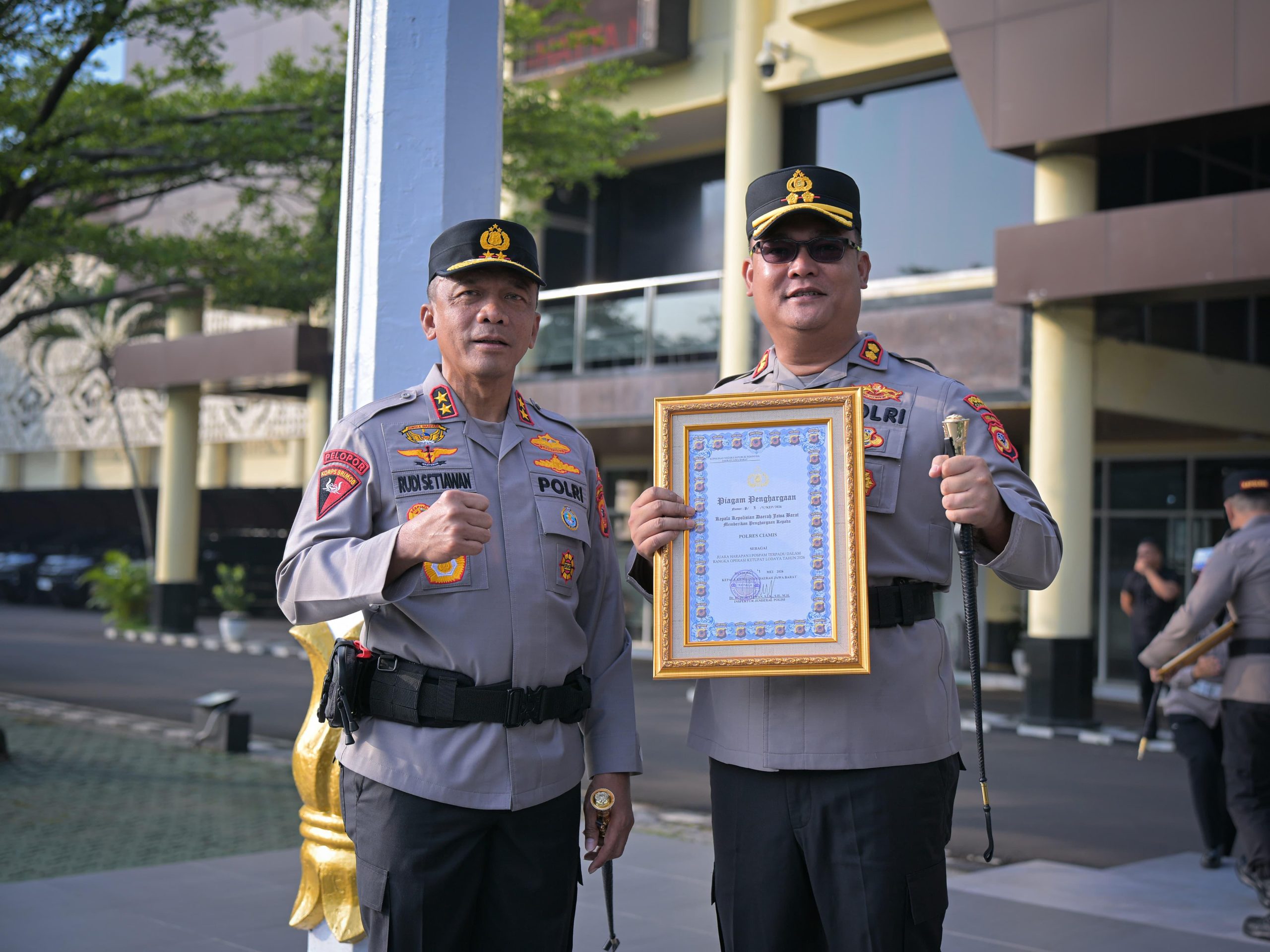 Polres Ciamis Raih Penghargaan Pos Terpadu Terbaik Ops Ketupat Lodaya 2026