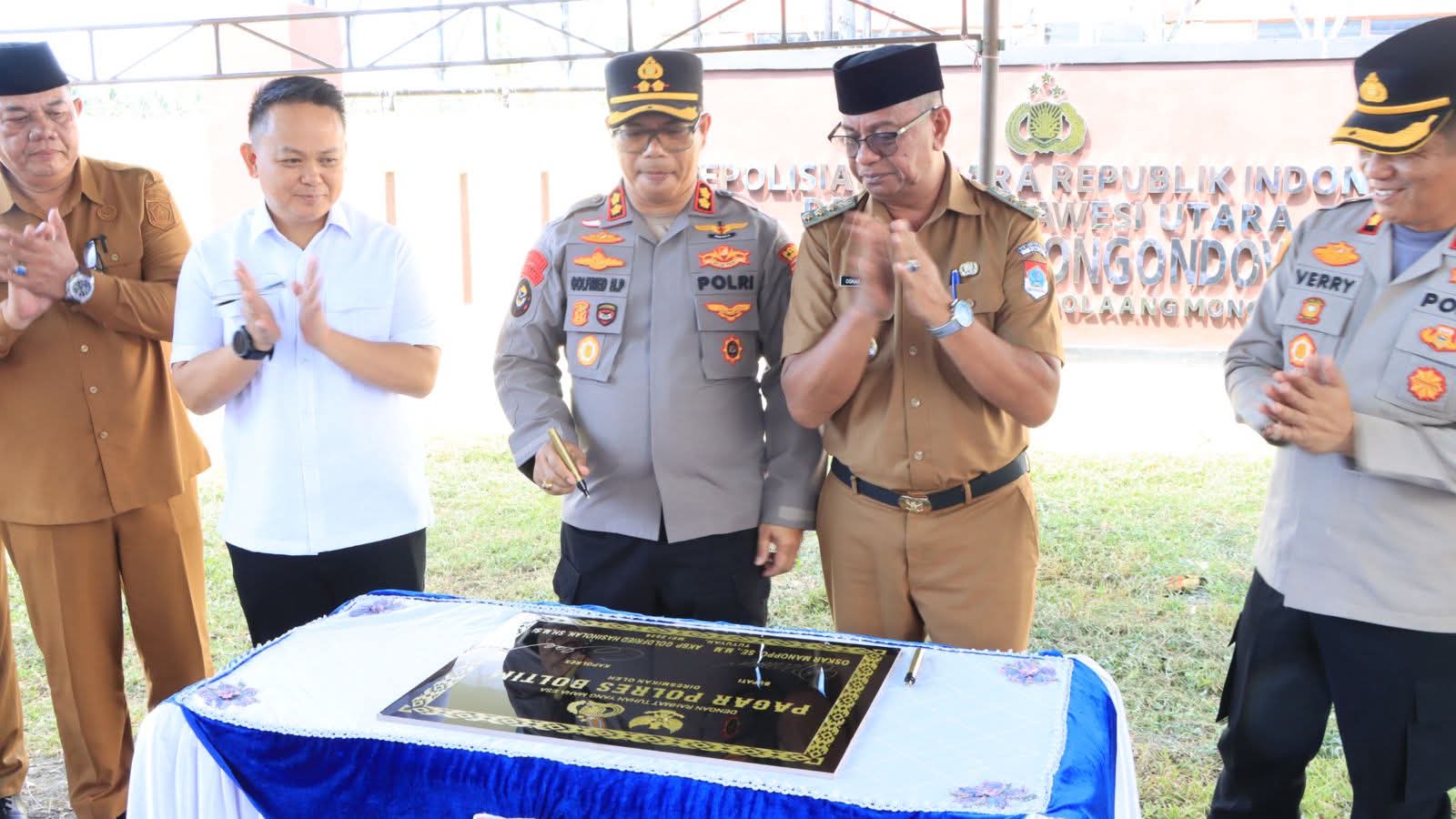 Bupati Boltim Resmikan Pagar Mako Polres Hasil Hibah Pemkab