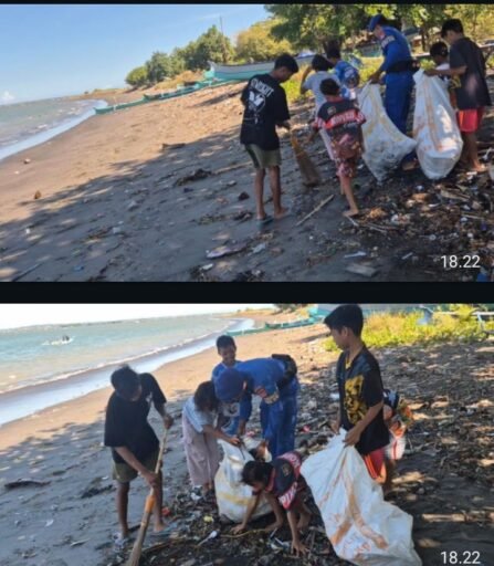 Polairud Polda NTB Ajak Anak Pesisir Tanjung Luar Jaga Kebersihan Laut