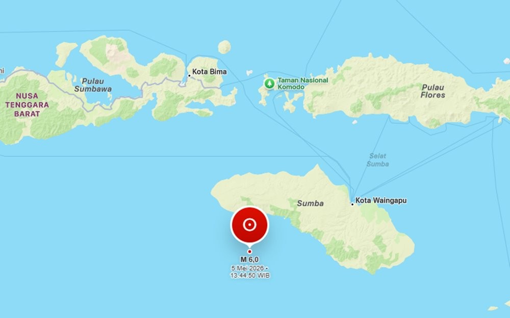 Sumba Barat NTT Diguncang Gempa M 6,0, BMKG: Tidak Berpotensi Tsunami