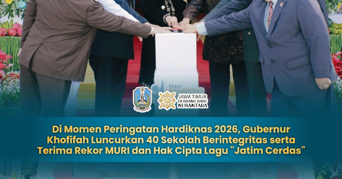 Gubernur Khofifah Resmikan 40 Sekolah Berintegritas Jatim dan Raih Rekor MURI