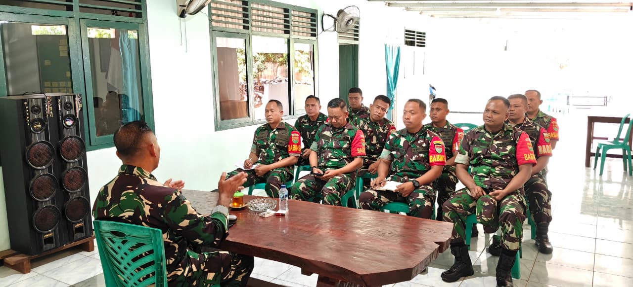 Danramil Purbolinggo Lampung Timur Tekankan Kedisiplinan Babinsa Kawal Asta Cita
