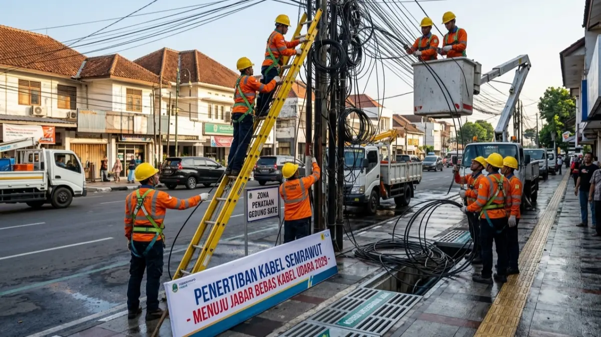 Jawa Barat Targetkan Bebas Kabel Semrawut 2029 Mulai dari Gedung Sate
