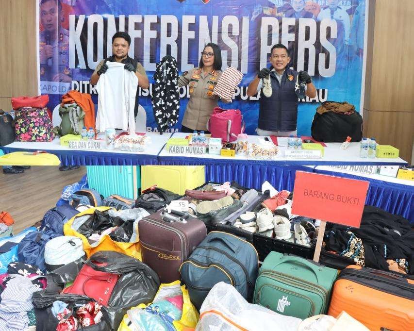 Polda Kepri Sita Ratusan Barang Bekas Ilegal Asal Singapura di Batam