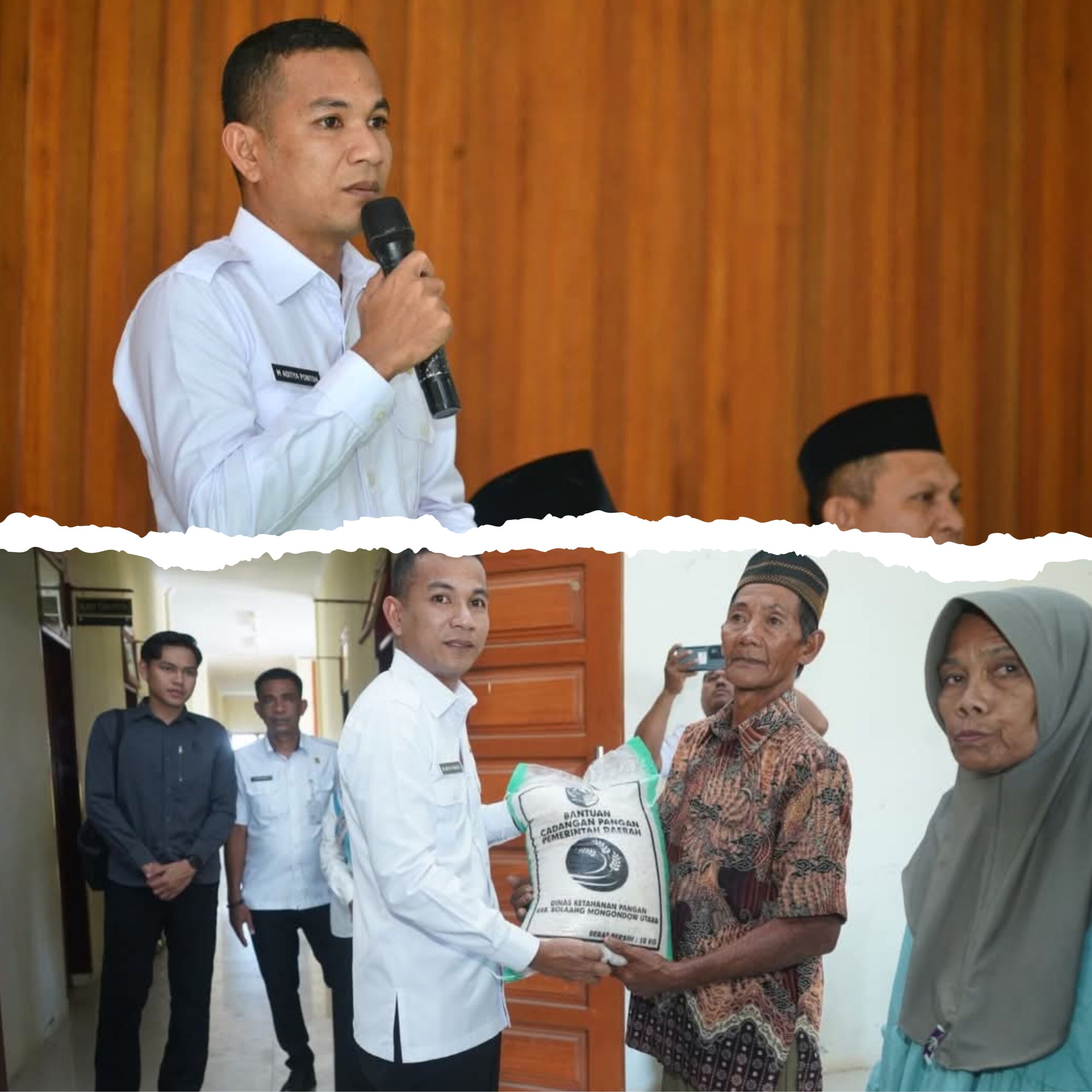 Wabup Boltara Aditya Pontoh Salurkan 15,9 Ton Beras Cadangan Pangan