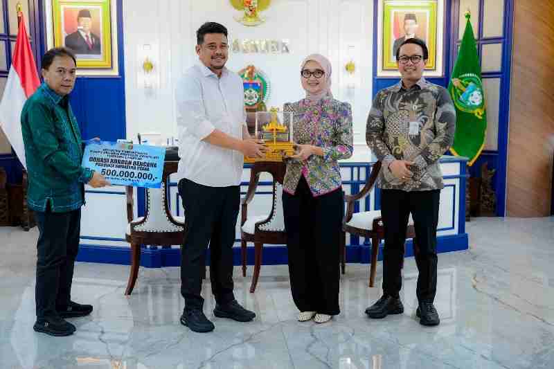 Wagub Jihan Nurlela Serahkan Bantuan Rp 500 Juta untuk Tapanuli Selatan