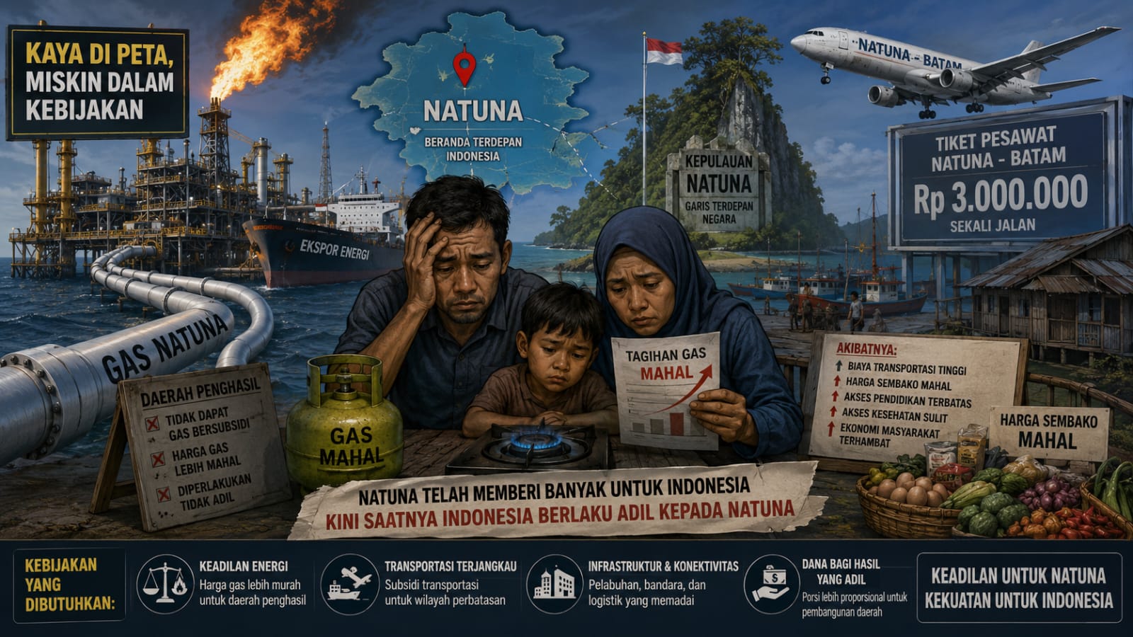 Warga Natuna Hadapi Ironi Harga Tiket Rp3 Juta dan Ketimpangan Energi