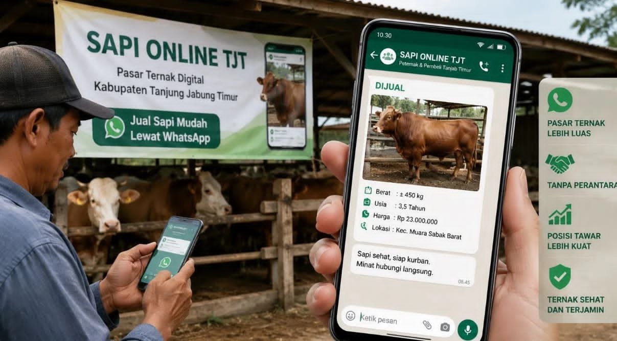 Disbunak Tanjab Timur Luncurkan Sapi Online via WhatsApp Pangkas Tengkulak