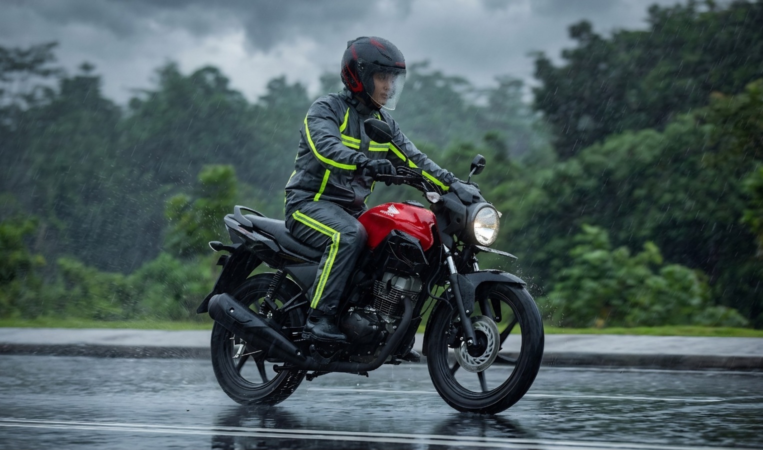 Sinsen Jambi Bagikan Tips Aman Berkendara Motor Saat Musim Hujan