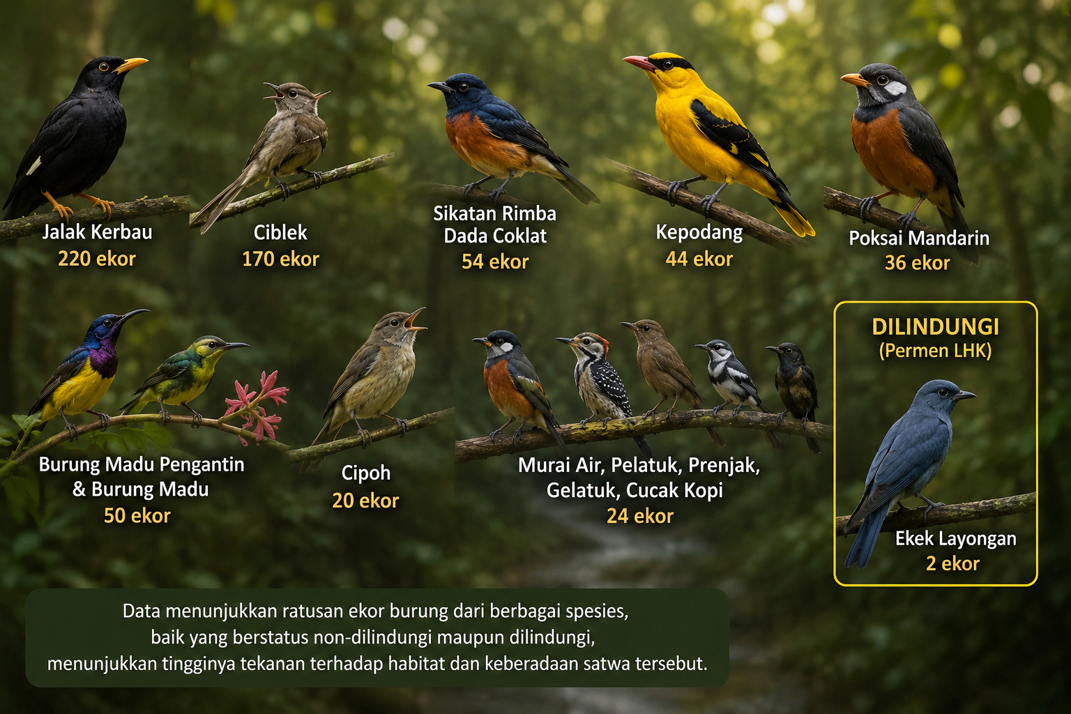 Penyelundupan 620 Burung Liar Asal Sumatera Digagalkan di Pelabuhan Bakauheni