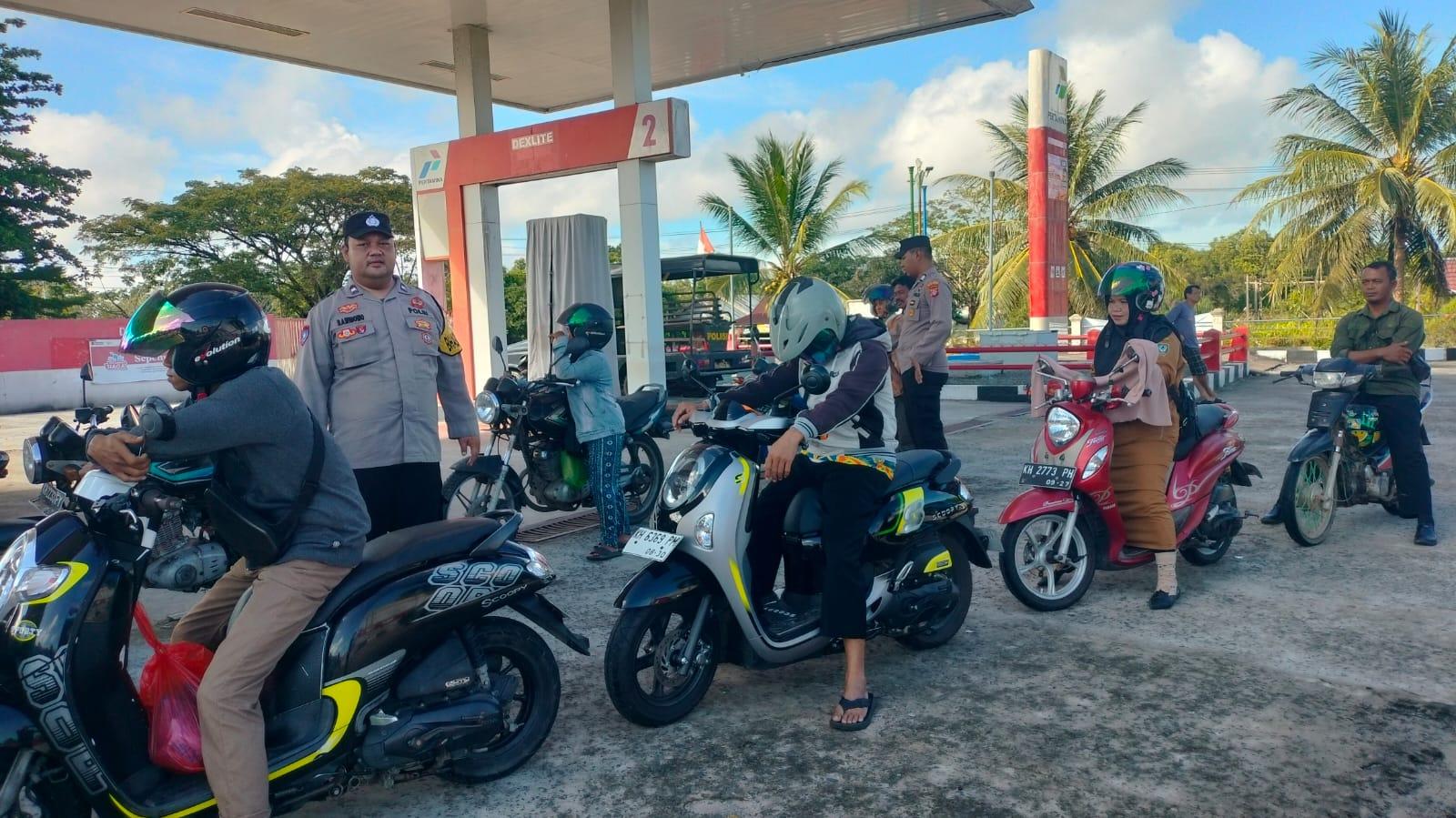 Pastikan Stok BBM Kuala Pembuang Aman, Polsek Seruyan Hilir Sidak Dua SPBU