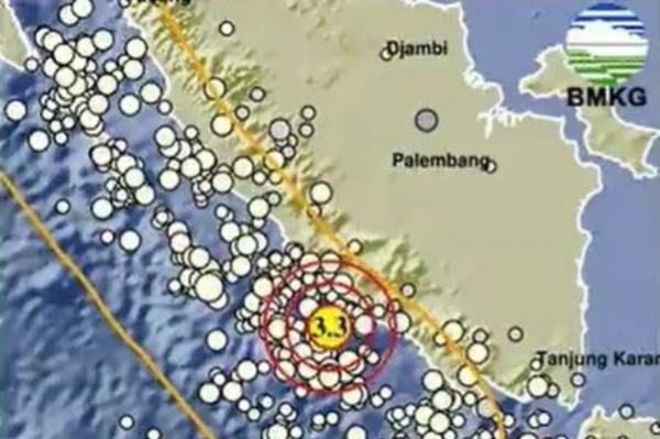 Gempa M3,3 Guncang Bengkulu Selatan, Pusat di 51 Km Barat Daya