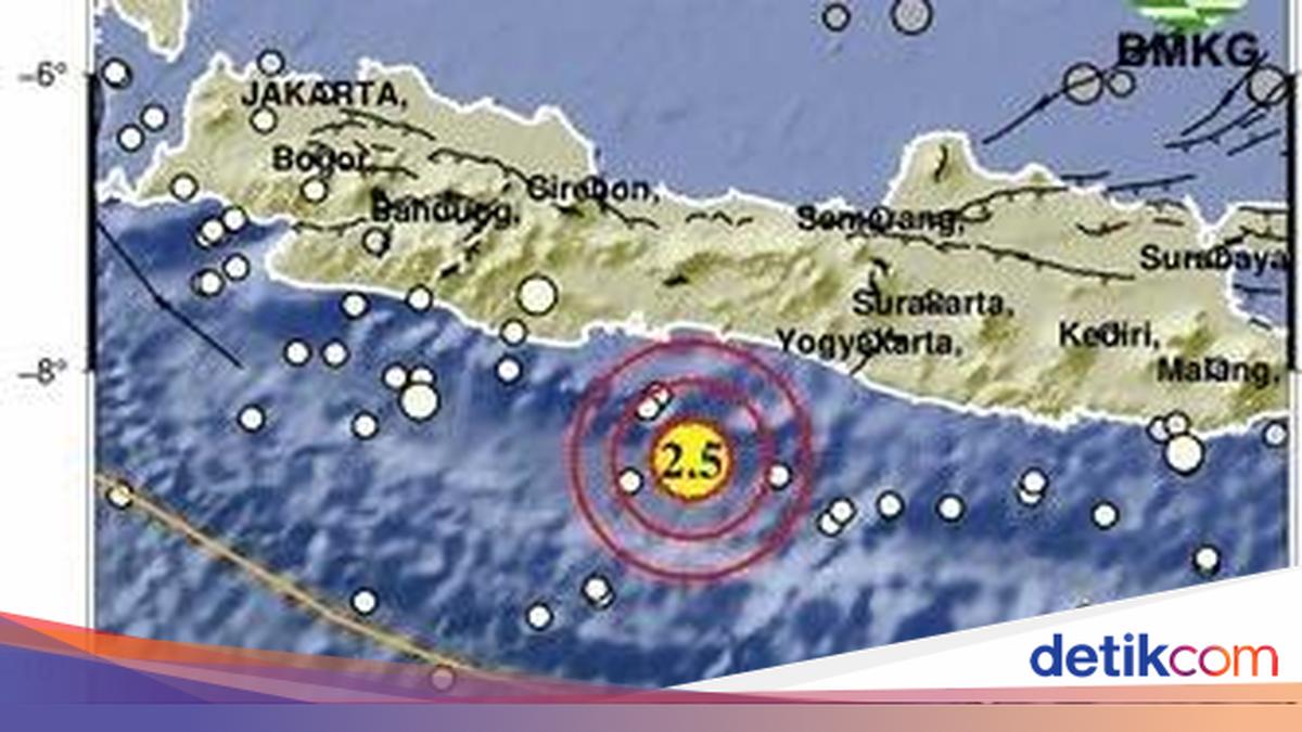 BMKG Catat Gempa Magnitudo 2,5 Guncang Perairan Selatan Cilacap, Tak Berpotensi Tsunami