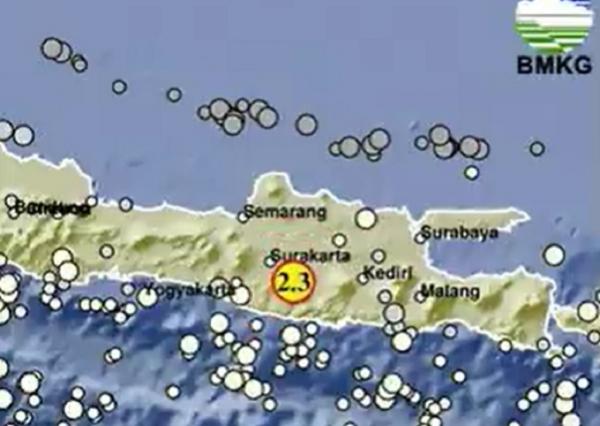 BMKG Laporkan Gempa Magnitudo 2,3 Guncang Wonogiri, Episenter di Darat dengan Kedalaman 49 Km