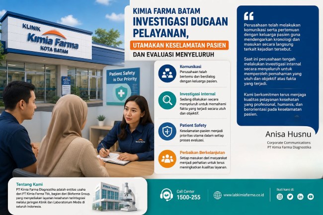 Viral Dugaan Malpraktik di Klinik Batam, Kimia Farma Diagnostika Buka Investigasi Internal