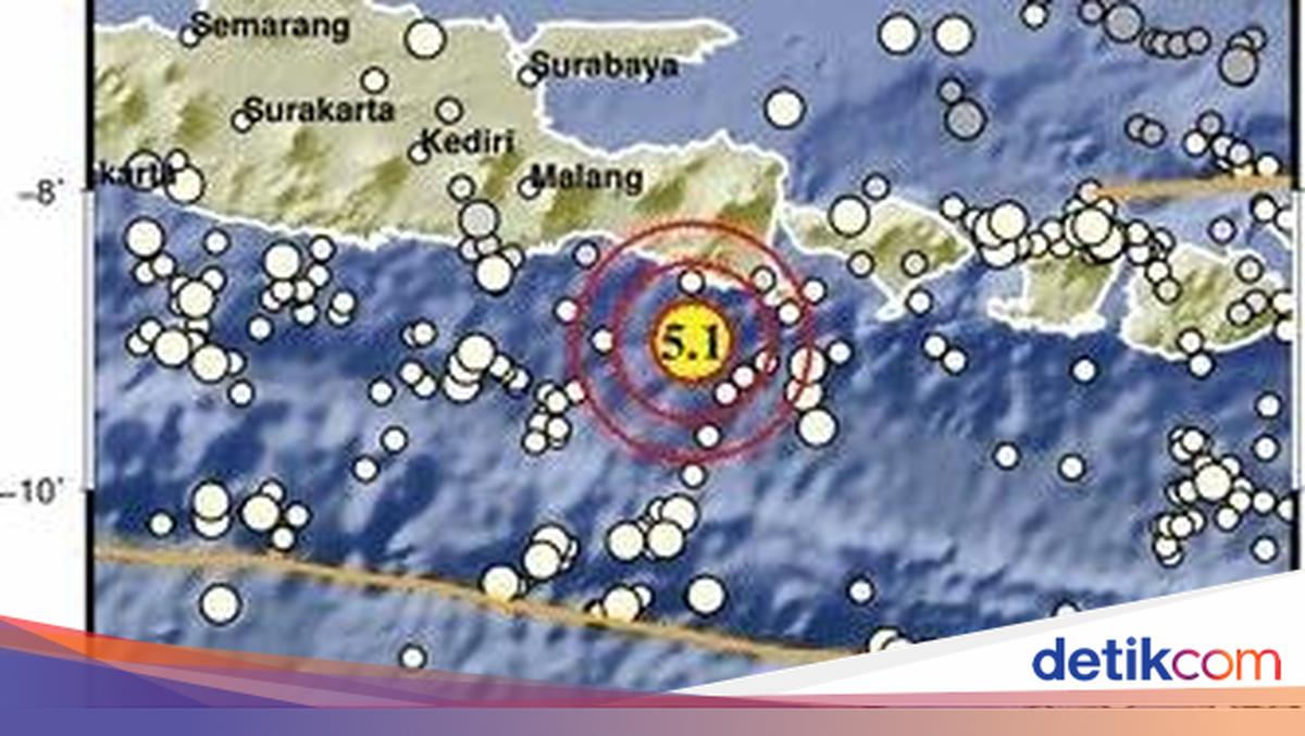 Gempa Magnitudo 5,1 Guncang Jember, Episenter 93 Km Tenggara di Laut, Tidak Berpotensi Tsunami
