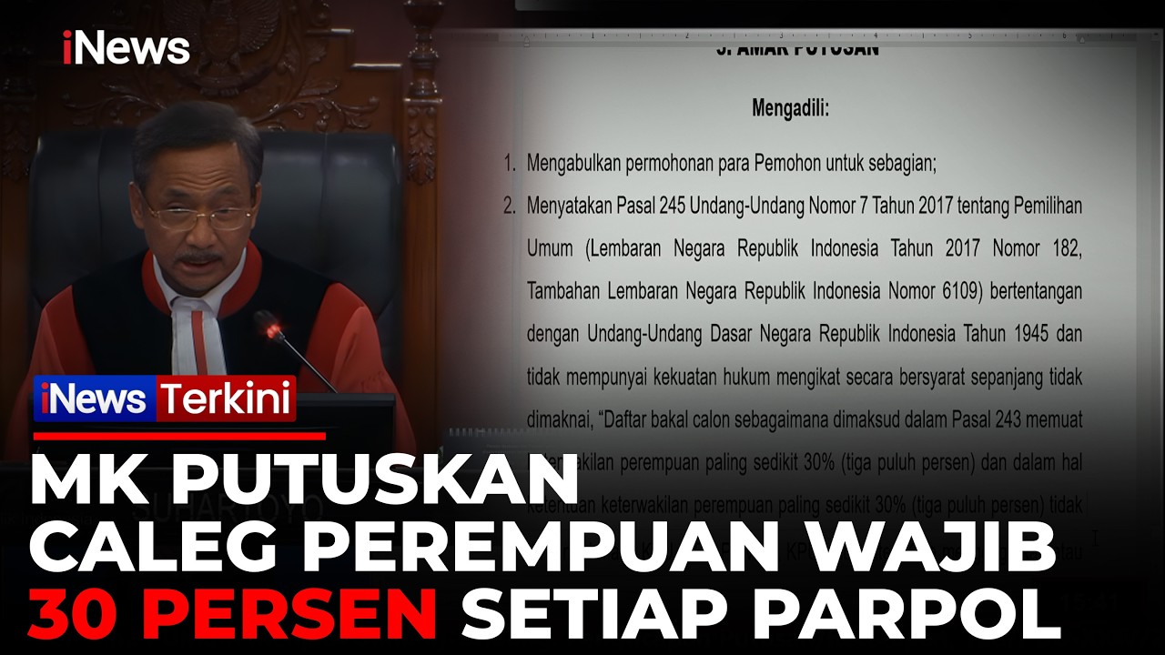 MK Wajibkan KPU Gugurkan Parpol yang Tak Penuhi Kuota 30 Persen Caleg Perempuan di Dapil