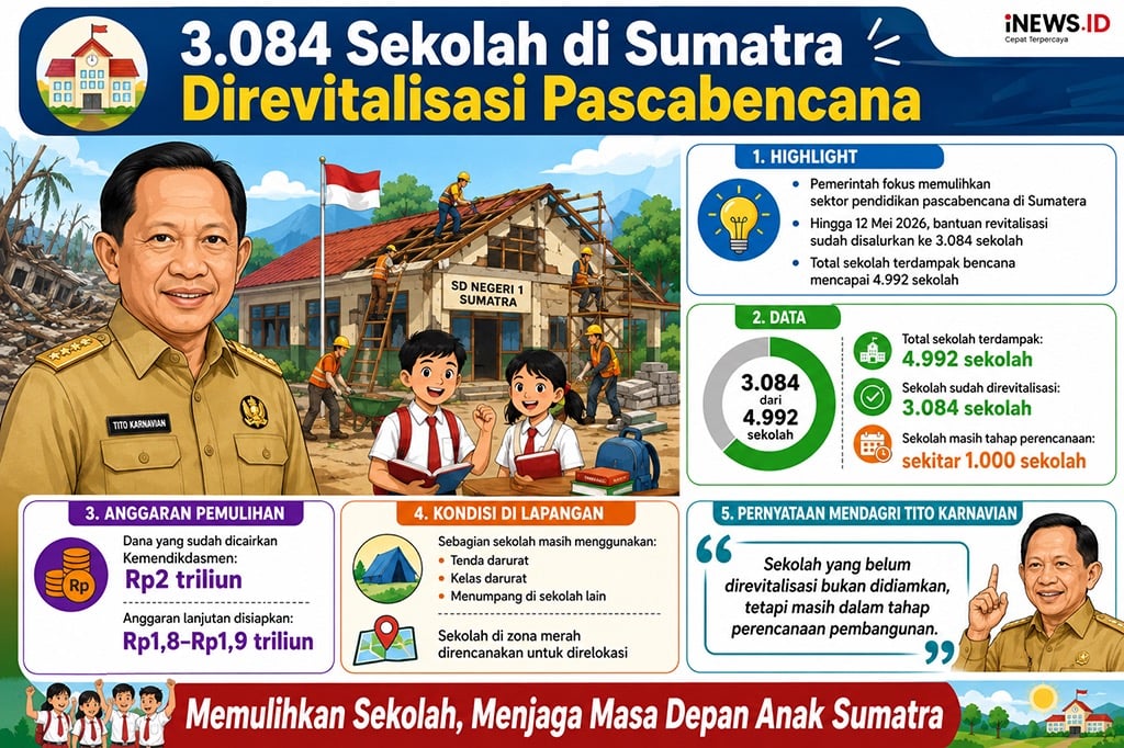 Revitalisasi Pascabencana Sumatra: 3.084 Sekolah Terbangun, 1.908 Masuk Perencanaan