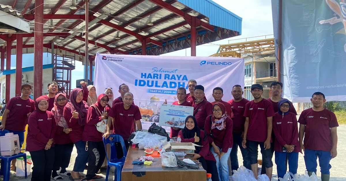 Pelindo Regional 1 Belawan Potok 5 Sapi Kurban, Daging Dibagikan ke Warga Sekitar Pelabuhan