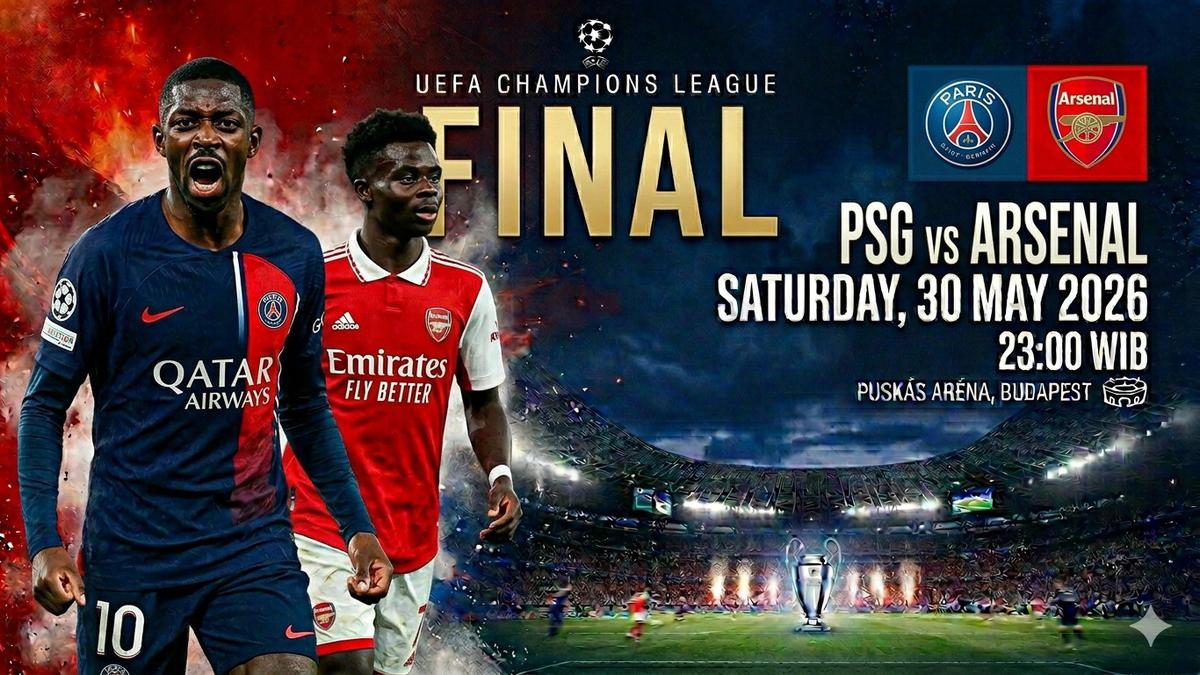 Arsenal Vs PSG di Final Liga Champions 2025/2026: Link Live Streaming dan Jadwal Siaran Langsung SCTV