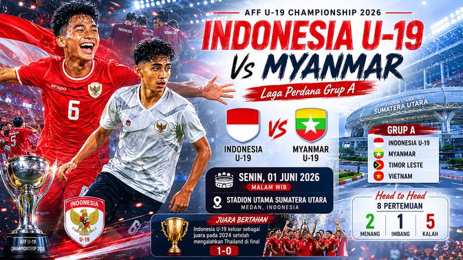 Indonesia U-19 vs Myanmar di Piala AFF U-19 2026: Jadwal, Link Live Streaming, dan Skuad Garuda Muda