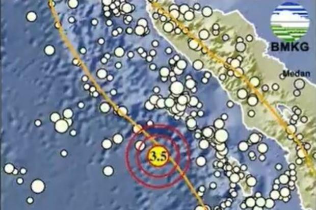 BMKG Catat Gempa Bumi Magnitudo 3,5 Guncang Sinabang Aceh, Kedalaman 10 Km