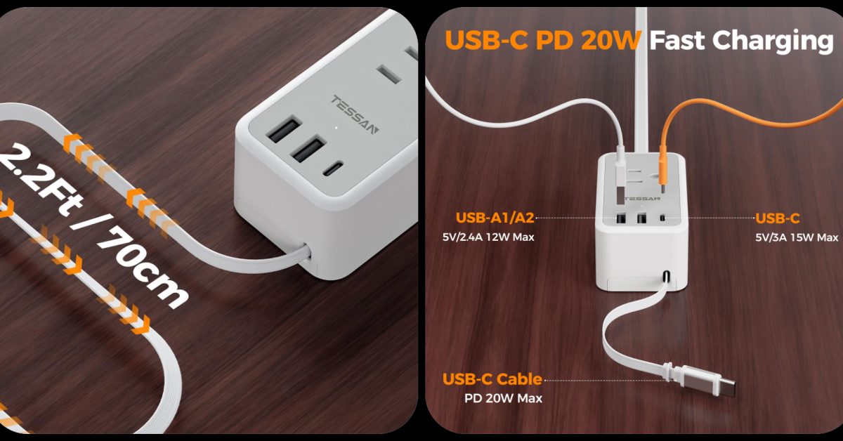 Power Strip TESSAN 7-in-1 dengan Kabel USB-C Bisa Ditarik Dijual Rp 304 Ribu, Pas Buat Kabin Kapal Pesiar