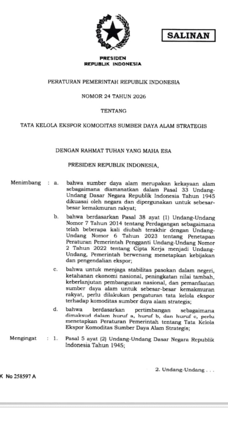 Prabowo Teken Aturan Ekspor Satu Pintu, Batubara hingga Sawit Hanya Bisa Lewat BUMN Ekspor