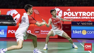 Raymond Indra/Nikolaus Joaquin Sikat Sabar/Reza, Tiket Final Indonesia Open 2026 di Tangan
